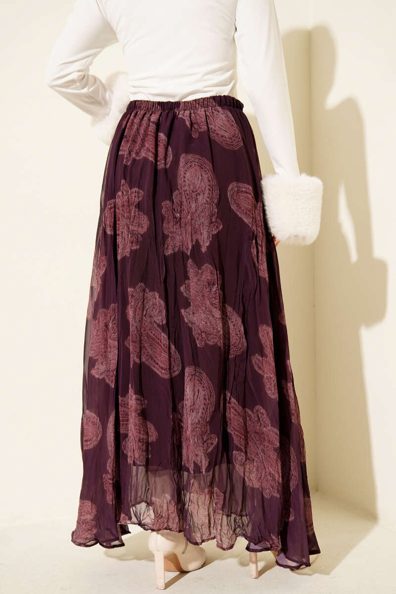 Paisley Desen Şifon Etek