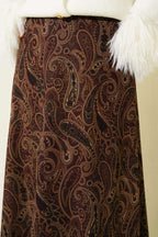 Paisley Desenli Kloş Etek