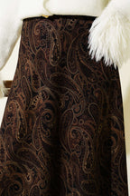 Paisley Desenli Kloş Etek