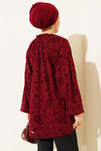 Paisley Desenli Tül Gömlek