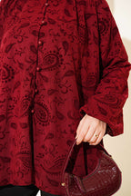 Paisley Desenli Tül Gömlek