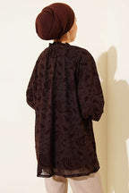 Paisley Desenli Tül Gömlek