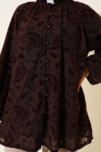 Paisley Desenli Tül Gömlek