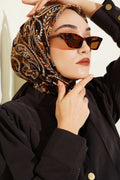 Paisley Flamu Cotton Eşarp Acı Kahve