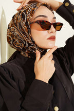 Paisley Flamu Cotton Eşarp Acı Kahve
