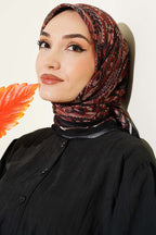Paisley Flamu Cotton Eşarp Siyah
