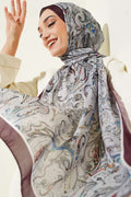 Paisley İşlemeli Soft Şal Acı Kahve