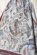 Paisley İşlemeli Soft Şal Acı Kahve