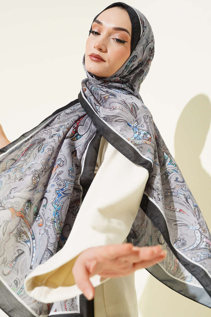 Paisley İşlemeli Soft Şal