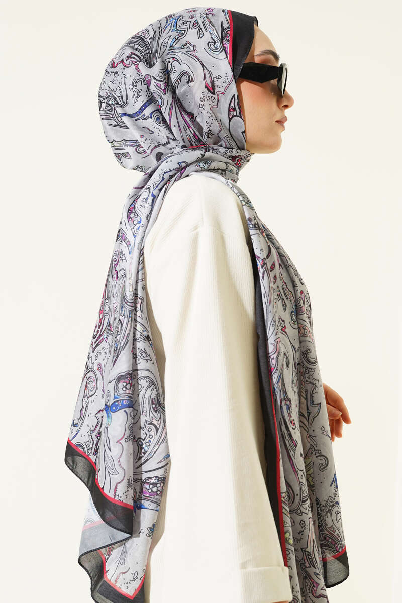Paisley İşlemeli Soft Şal