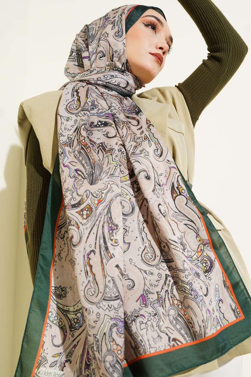 Paisley İşlemeli Soft Şal