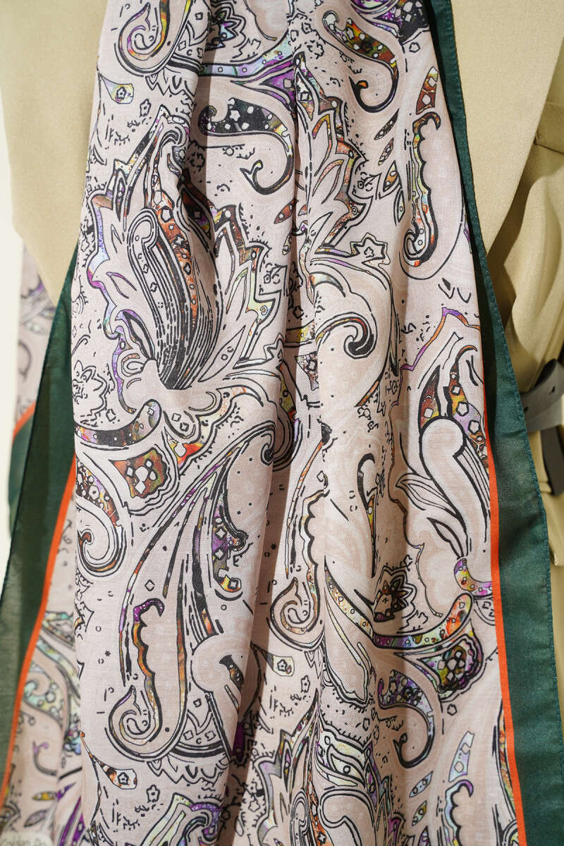 Paisley İşlemeli Soft Şal