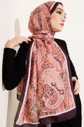 Paisley Motifli Soft Şal Acı Kahve