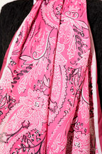 Paisley Motifli Soft Şal Fuşya