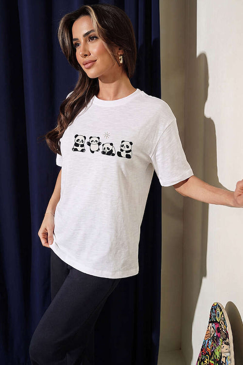 Panda Baskılı T-shirt
