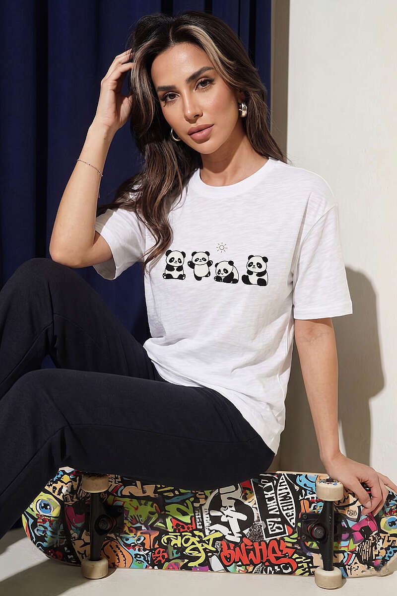 Panda Baskılı T-shirt