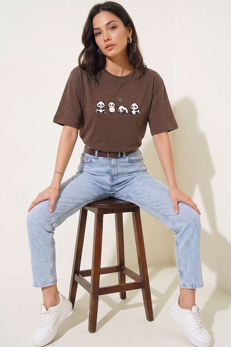 Panda Baskılı T-shirt