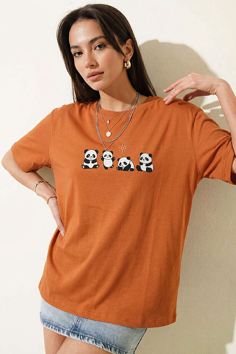 Panda Baskılı T-shirt