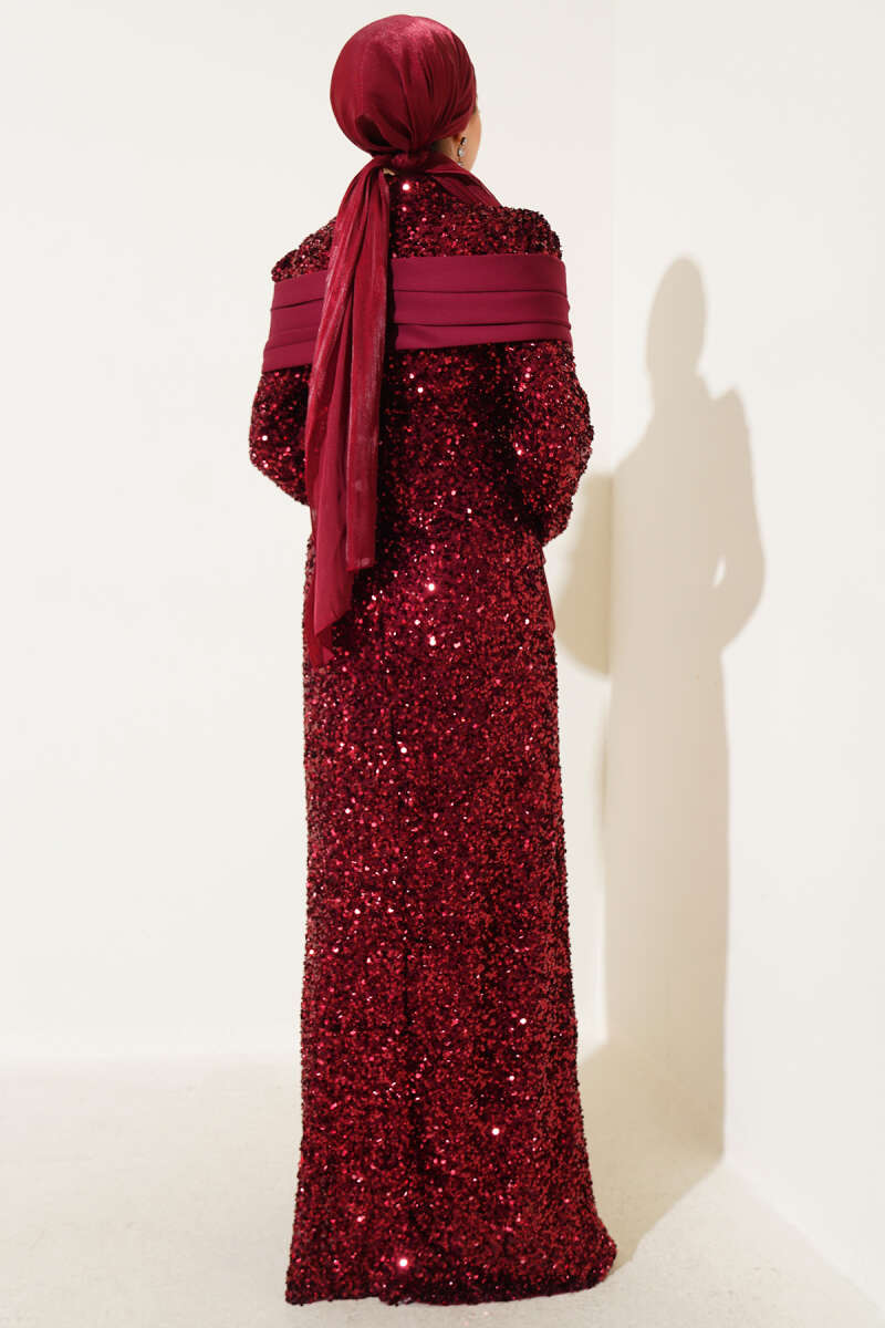 Parça Detaylı Pul Payet Abiye