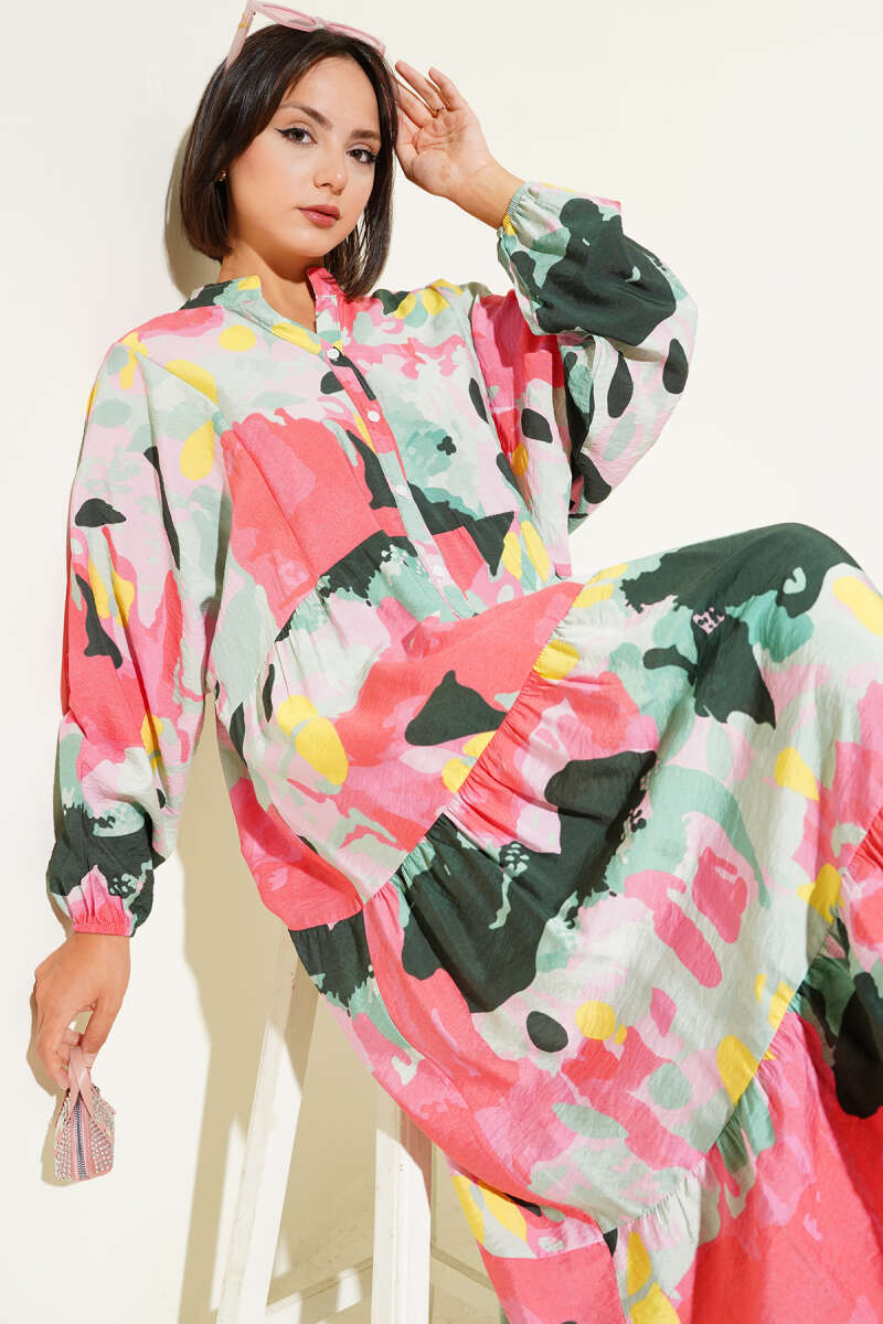 Gemustertes Kleid mit Patli