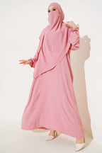Breite Abaya mit Schleier Çağla Grün
