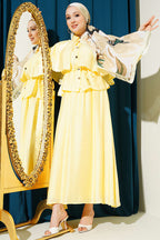 Pelerin Bluzlu Etekli İkili Takım Sarı