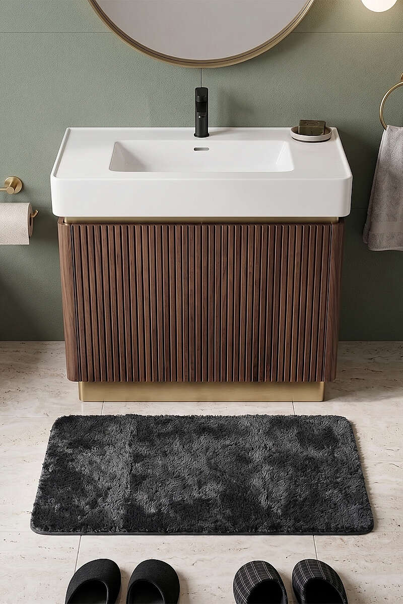 Peluş Banyo Paspası Antrasit