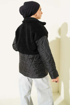 Peluş Garnili Oversize Mont