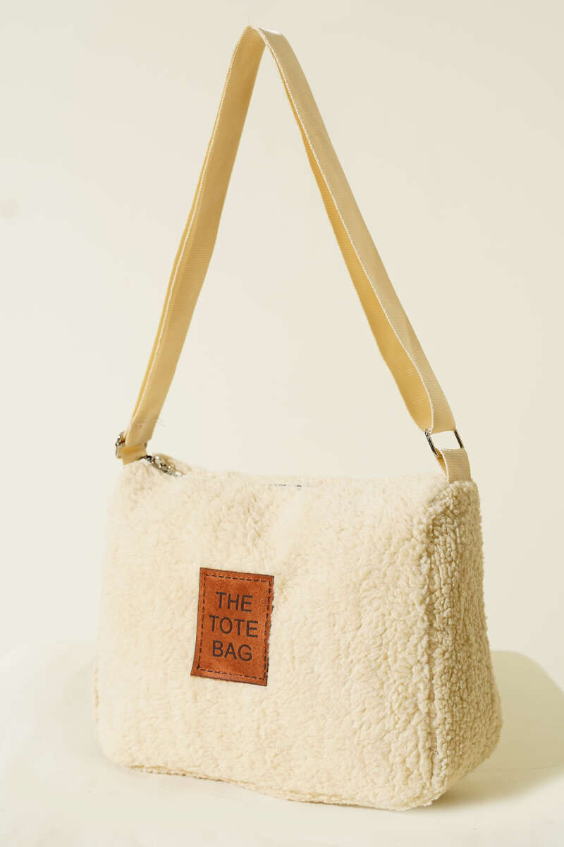 Peluş Omuz Askılı Tote Çanta