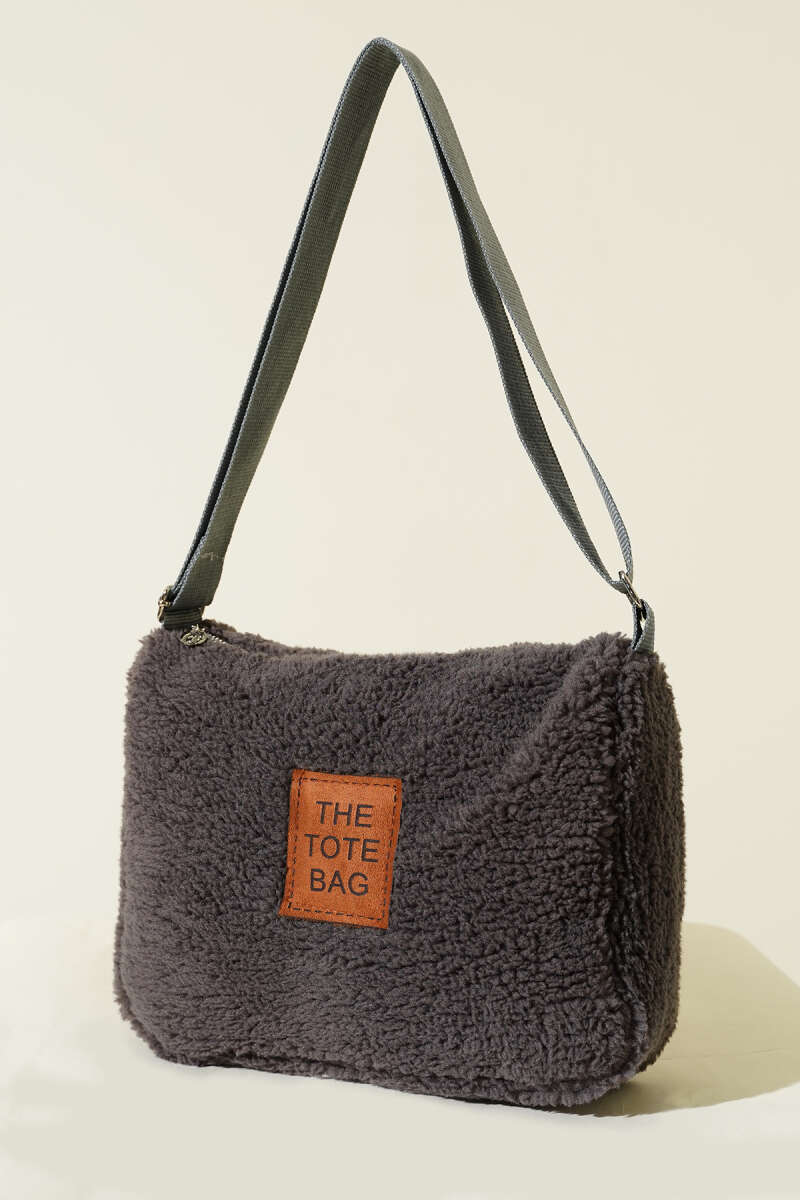 Peluş Omuz Askılı Tote Çanta