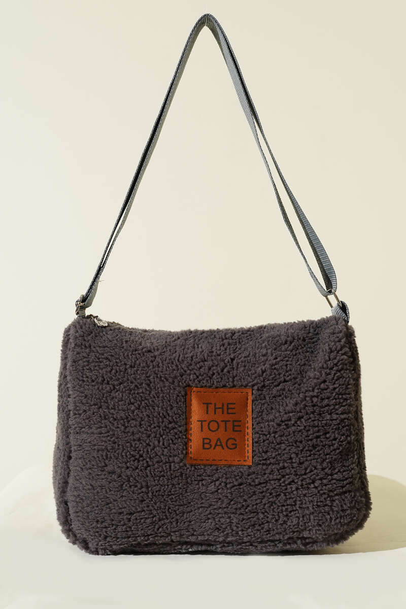 Peluş Omuz Askılı Tote Çanta