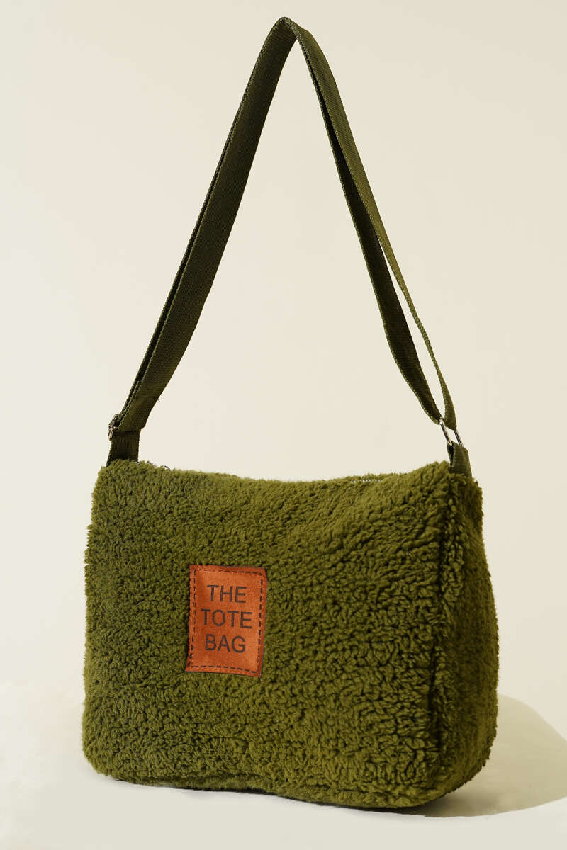 Peluş Omuz Askılı Tote Çanta