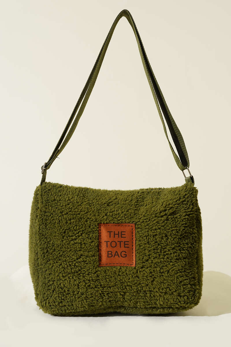 Peluş Omuz Askılı Tote Çanta