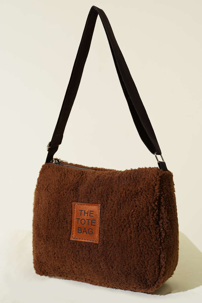 Peluş Omuz Askılı Tote Çanta