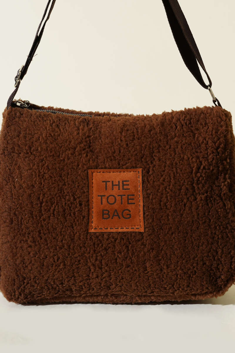 Peluş Omuz Askılı Tote Çanta