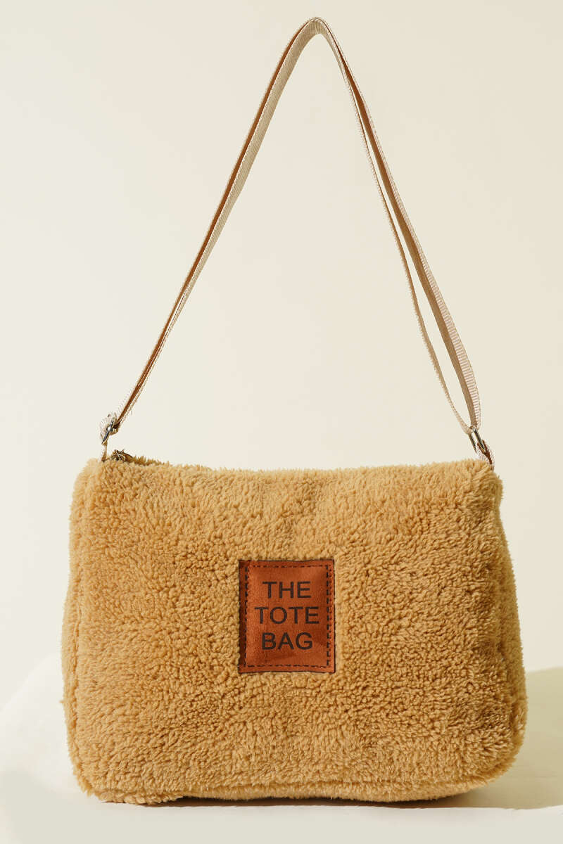 Peluş Omuz Askılı Tote Çanta