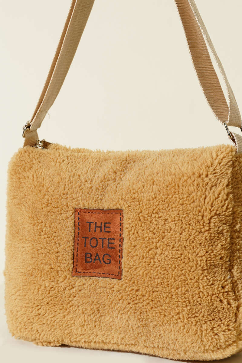 Peluş Omuz Askılı Tote Çanta