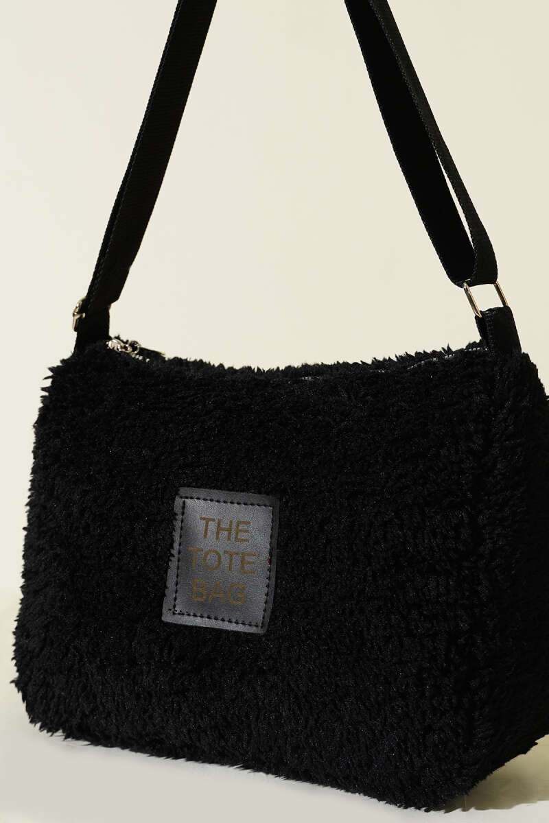 Peluş Omuz Askılı Tote Çanta
