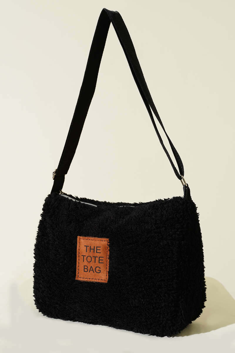 Peluş Omuz Askılı Tote Çanta