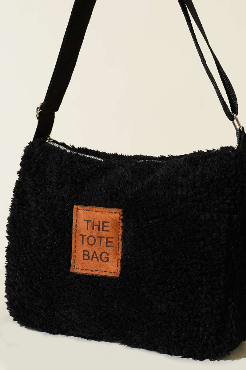 Peluş Omuz Askılı Tote Çanta