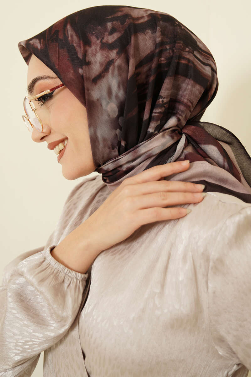 Penç Desen Lina Eşarp Siyah Bej