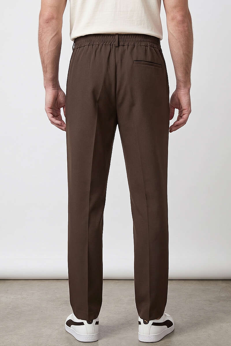 Pensli Erkek Baggy Erkek Kumaş Pantolon Acı Kahve