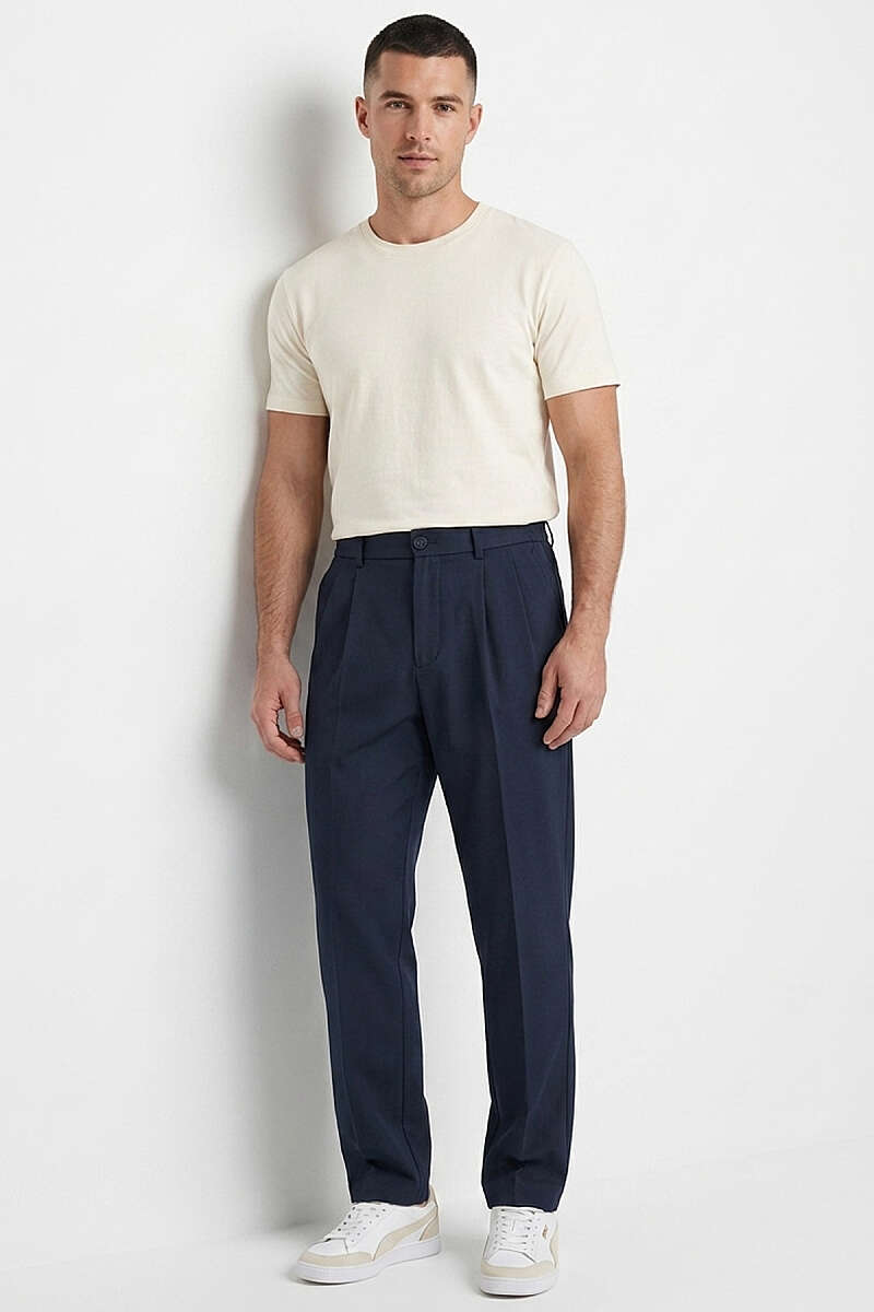 Pensli Erkek Baggy Erkek Kumaş Pantolon Lacivert