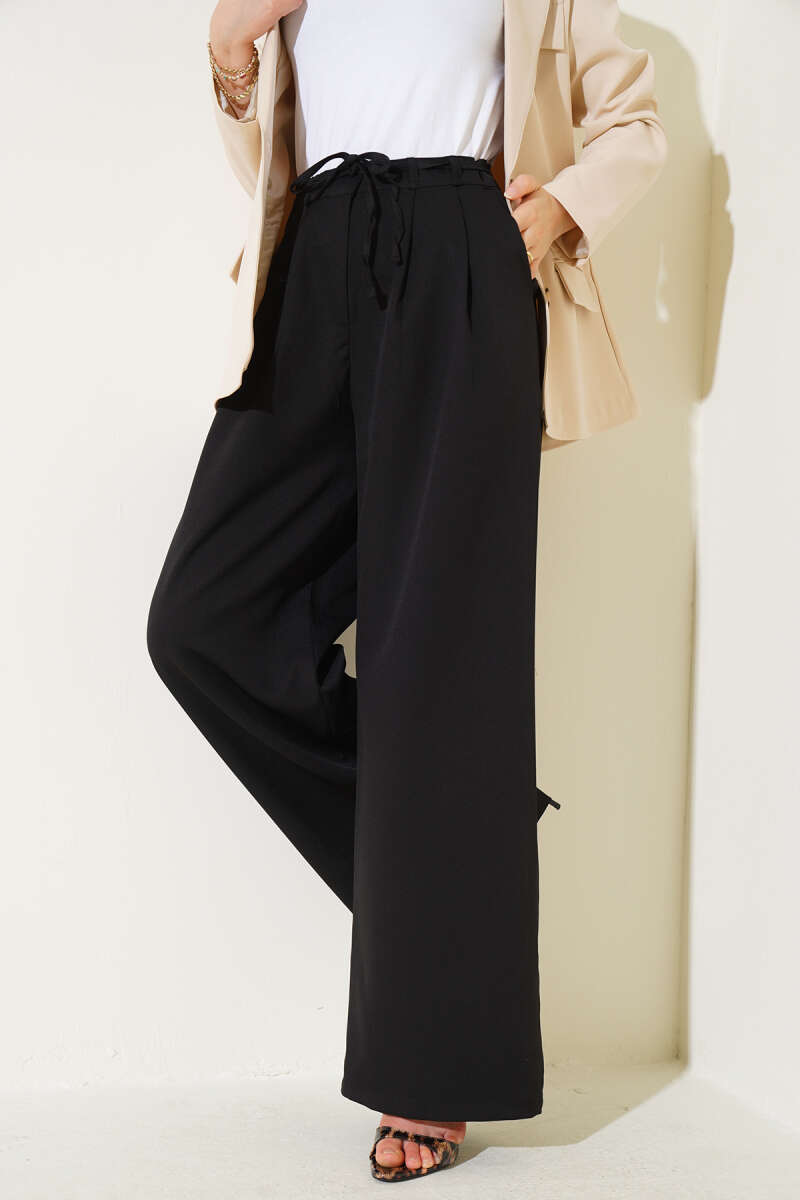 Pleated Detailed Trousers With Drawstring Belt
