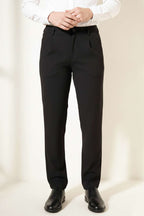 Men's Pleated Elastic Waist Trousers
