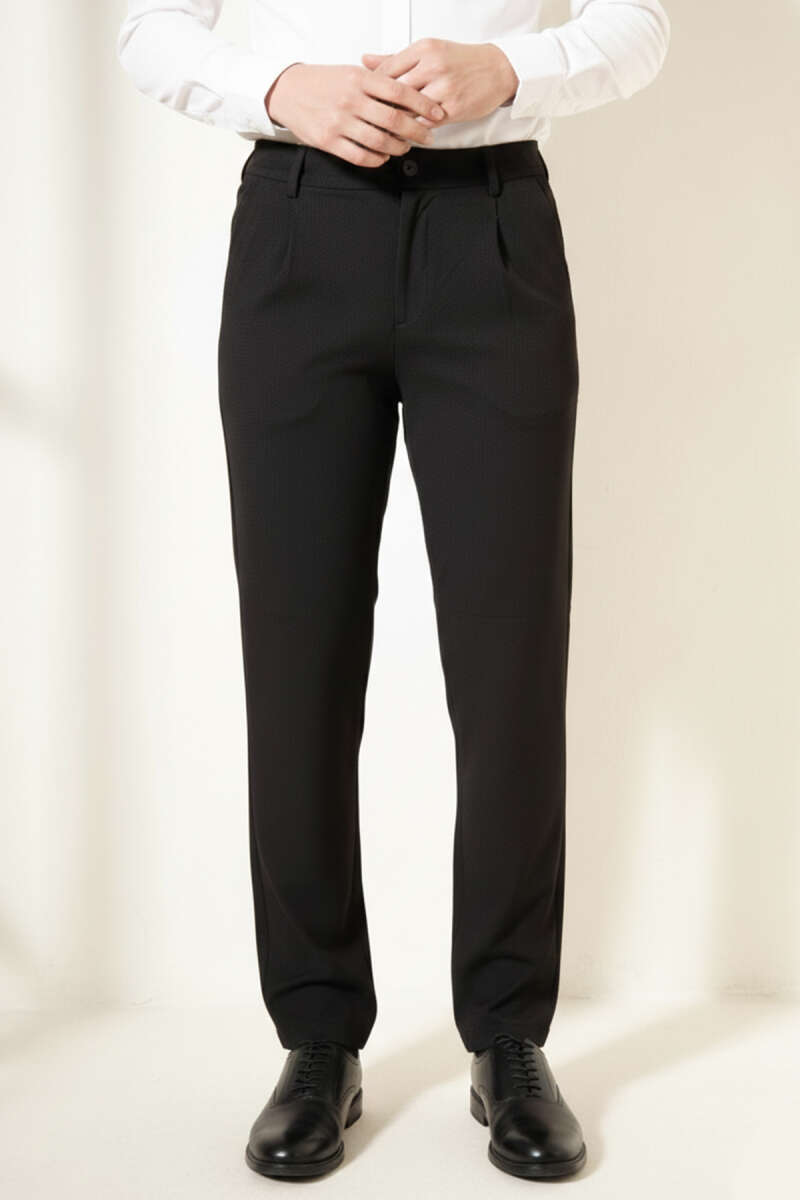 Men's Pleated Elastic Waist Trousers