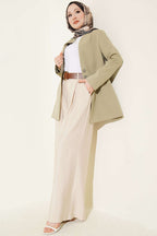 Pileli Kemerli Oversize Pantolon