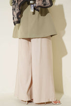 Pileli Kemerli Oversize Pantolon