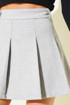 Pileli Şort Astarlı Kaşe Mini Etek