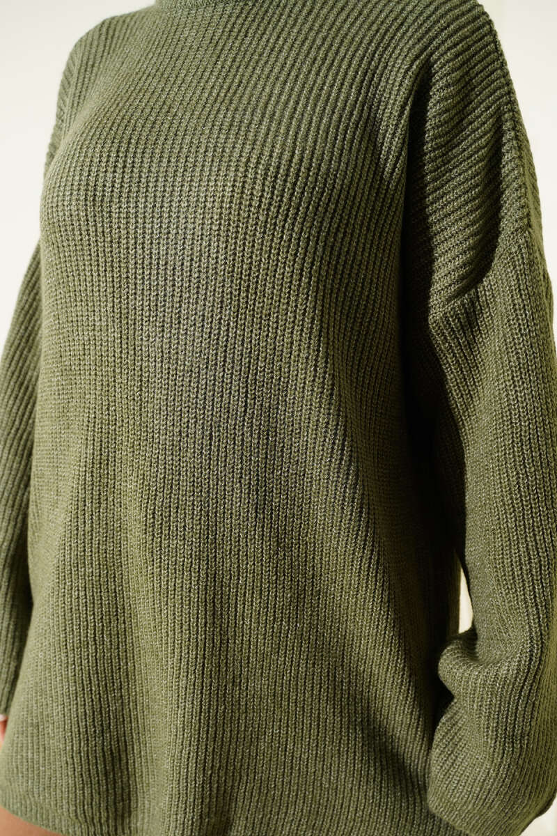 Pirinç Örgü Düşük Omuz Triko Tunik Nefti